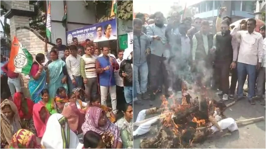SIR Form 7: তৃণমূলের পথ অবরোধ, কুশপুতুল জ্বালিয়ে বিক্ষোভ জিরাটে 1 SIR Form 7