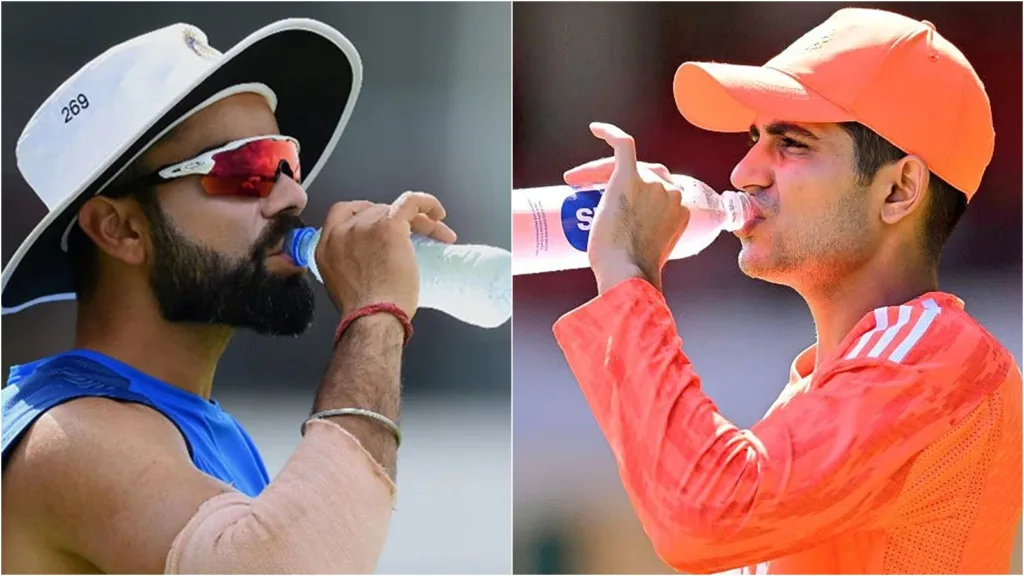 virat kohli drinking water