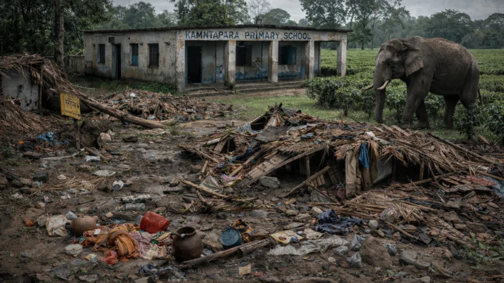 Elephant Rampage Empties Kamantapara Village