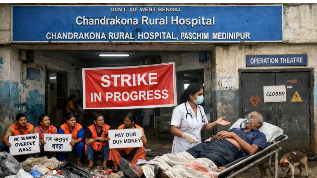 strike in chandrakona hospital