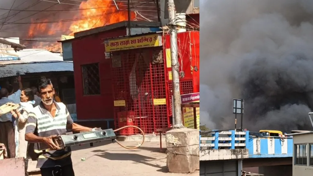Deadly Fire In Madhyamgram Rail Station: মধ্যগ্রাম স্টেশনে পাশে সিলিন্ডার বিস্ফোরণে মৃত ১, বন্ধ ট্রেন চলাচল 1 Deadly Fire In Madhyamgram Rail Station