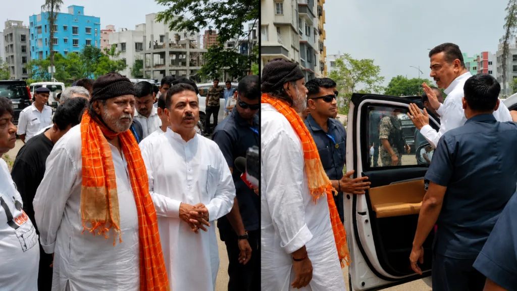 Suvendu Adhikary with Mithun Chakroborty: "আপনার তৈরি করা মুখ্যমন্ত্রী আপনার কাছে আসবে।" মিঠুনকে বললেন শুভেন্দু 1 Suvendu Adhikary with Mithun Chakroborty