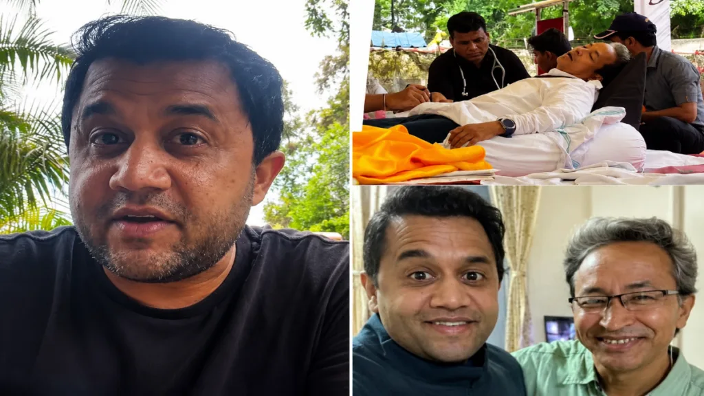 ‘ফুনসুখ ওয়াংড়ুকে বাঁচান’, সোনম ওয়াংচুকের অনশন মঞ্চে গিয়ে বার্তা ‘3 Idiots’-এর চতুরের 1 3 Idiots Chatur for Sonam Wangchuk