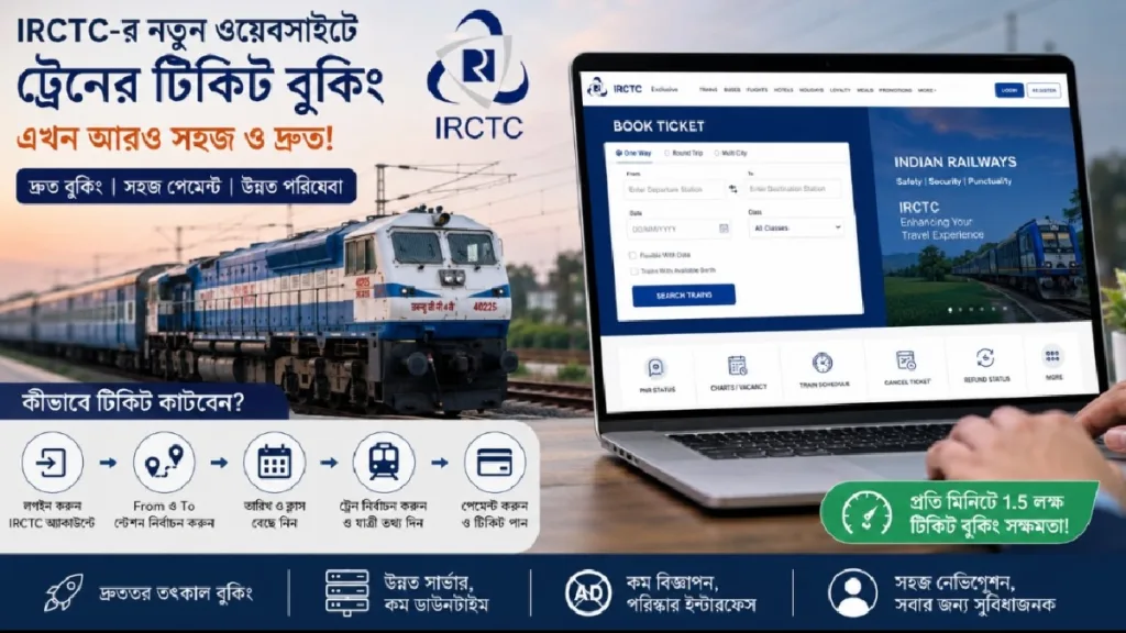 IRCTC-র নতুন ওয়েবসাইটে মিলবে বিশেষ সুবিধা, কীভাবে কাটবেন ট্রেনের টিকিট? রইল বিস্তারিত 1 IRCTC New Website