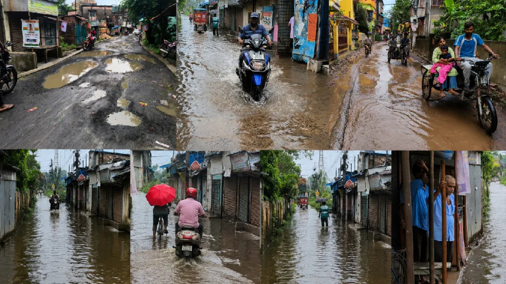 রাস্তা বেহাল, দুর্ভোগ নিত্যসঙ্গীরং না দেখে উন্নয়নের আশ্বাস বিধায়ক রূপার 1 Sonarpur Road Condition
