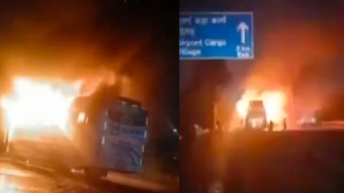 AC Bus Caught Fire